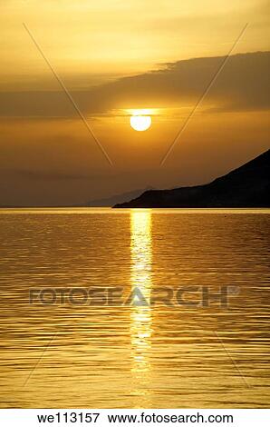 Stock Photo - Sunset Korcula Korcula Island Craotia. Fotosearch