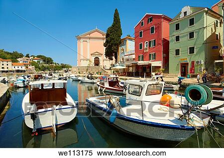 The Picturesque fishing harbour of Veli Lo? inj, Lo? inj Island, Croati View Large Photo Image Stock Photography - The Picturesque fishing harbour of Veli Lo? inj, Lo? inj Island, Croati. Fotosearch