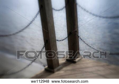 Wooden beams and metal chains from a pier View Large Photo Image Stock Photo - Wooden beams and metal chains from a pier. Fotosearch