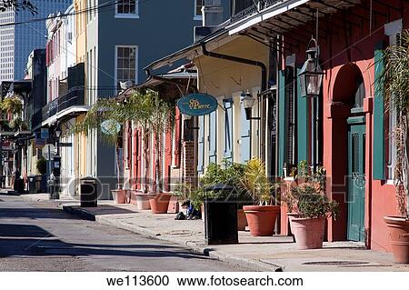 Colorful Creole townhouses on Burgundy Street in New Orleans, Louisiana View Large Photo Image Stock Image - Colorful Creole townhouses on Burgundy Street in New Orleans, Louisiana. Fotosearch