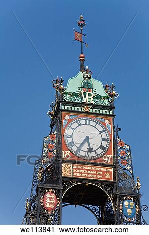 East Gate Clock, Chester, Cheshire, England View Large Photo Image Stock Image - East Gate Clock, Chester, Cheshire, England. Fotosearch