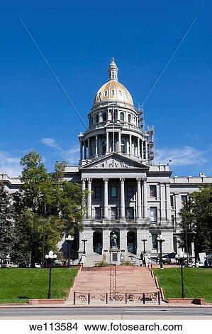 Picture - Front of Colorado state capitol Building or Statehouse in Denver. Fotosearch