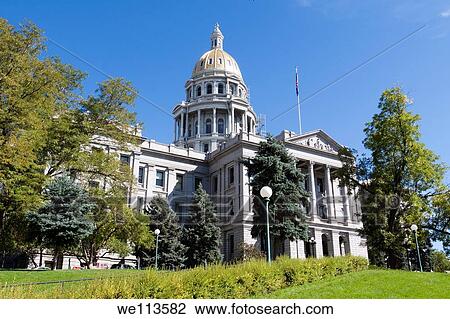 Front of the Colorado state capitol building with gold dome taken from side lawn View Large Photo Image Stock Image - Front of the Colorado state capitol building with gold dome taken from side lawn. Fotosearch