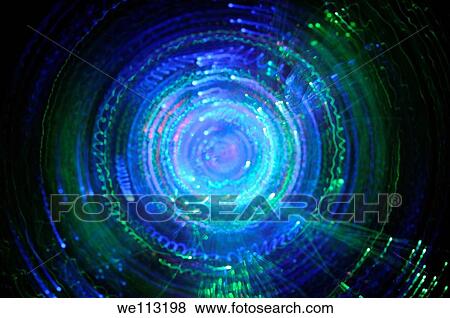 Stock Photo - Light from Fiber Optic Swirl Blurred Motion. Fotosearch