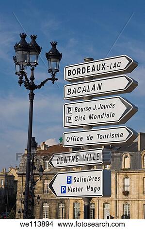 Picture - Sign posts, Bordeaux, Gironde, France. Fotosearch