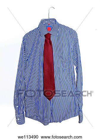 Striped shirt and necktie on white background View Large Photo Image Stock Image - Striped shirt and necktie on white background. Fotosearch
