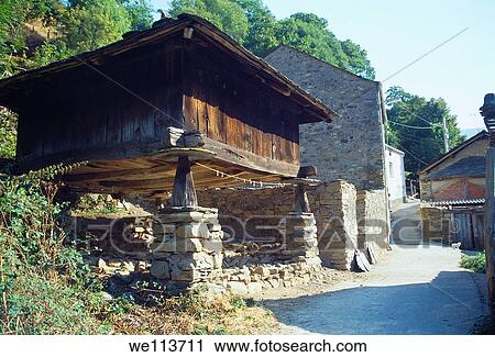 Typical horreo. Sisterna, Asturias province, Spain. View Large Photo Image Stock Image - Typical horreo. Sisterna, Asturias province, Spain.. Fotosearch