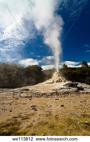 Stock Image - Wai-O-Tapu Wonderland Geothermal area at Wai-O-Tapu, Rotorua, North Island, New Zealand. Fotosearch