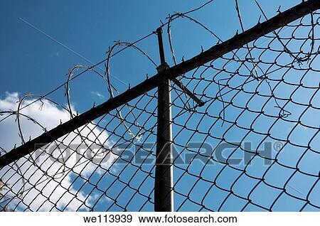 Stock Photo - Wired fence in Mexico city house. Fotosearch