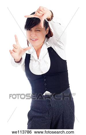 Woman imagination concept, isolated on white background View Large Photo Image Stock Photograph - Woman imagination concept, isolated on white background. Fotosearch