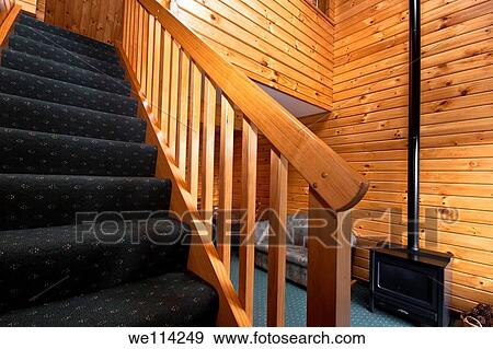 Detail of stairway Nice warm interior of mountain lodge apartment Fox Glacier Lodge, Fox Glacier, West Coast, South Island, New Zealand View Large Photo Image Stock Photo - Detail of stairway Nice warm interior of mountain lodge apartment Fox Glacier Lodge, Fox Glacier, West Coast, South Island, New Zealand. Fotosearch