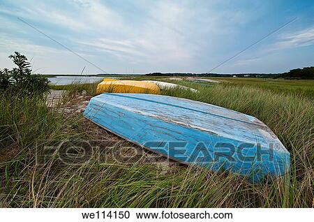Stock Image - Dhingy, Boat Meadow Creek, Orleans, Cape Cod, MA, Massachusetts, USA. Fotosearch