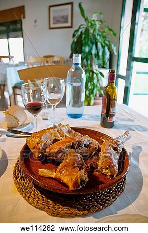 Roast lamb Segovia, Castilla León, Spain View Large Photo Image Stock Image - Roast lamb Segovia, Castilla León, Spain. Fotosearch