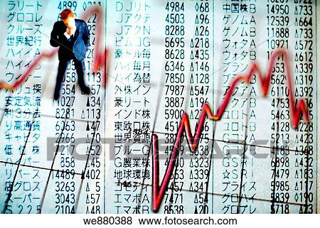Businessman and line graph View Large Photo Image Stock Photo - Businessman and line graph. Fotosearch
