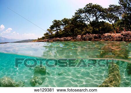 Underwater landscape, Cleopatra island (Sedir Island), Aegean Sea, Turkey. View Large Photo Image Stock Image - Underwater landscape, Cleopatra island (Sedir Island), Aegean Sea, Turkey.. Fotosearch