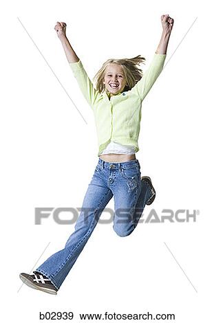 A young girl jumping View Large Photo Image Stock Photo - A young girl jumping. Fotosearch