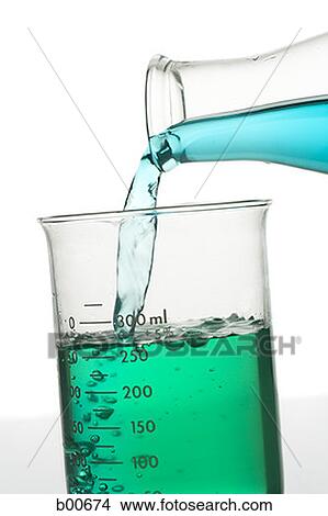 Chemical being poured into a beaker View Large Photo Image Picture - Chemical being poured into a beaker. Fotosearch