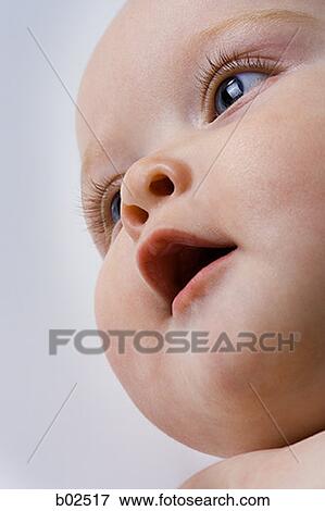Close-up of a baby girl View Large Photo Image Stock Photo - Close-up of a baby girl. Fotosearch
