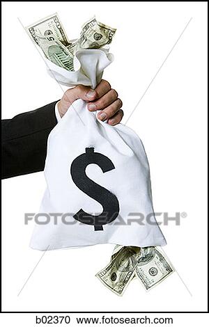 Close-up of a bag of money in a businessman's hand View Large Photo Image Stock Image - Close-up of a bag of money in a businessman's hand. Fotosearch