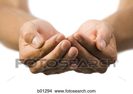 Close-up of a cupped hands View Large Photo Image Picture - Close-up of a cupped hands. Fotosearch