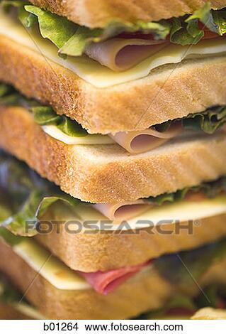 Close-up of a large sandwich View Large Photo Image Picture - Close-up of a large sandwich. Fotosearch