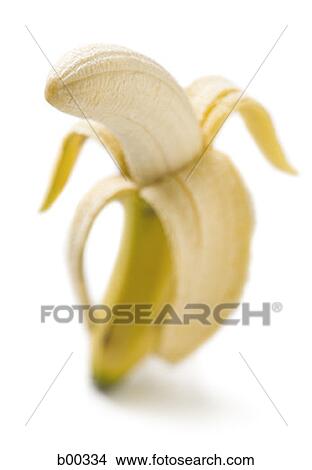 Picture - Close-up of a peeled banana (Musa paradisiaca L). Fotosearch