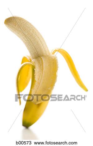 Stock Image - Close-up of a peeled banana (Musa paradisiaca L). Fotosearch