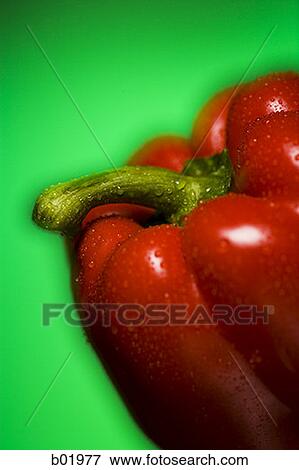 Close-up of a red bell pepper View Large Photo Image Stock Photo - Close-up of a red bell pepper. Fotosearch