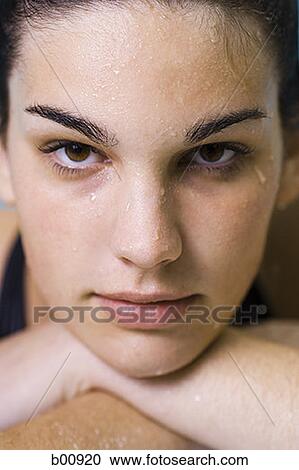 Close-up of a teenage girl's face View Large Photo Image Stock Image - Close-up of a teenage girl's face. Fotosearch