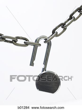 Close-up of an open lock and a chain View Large Photo Image Picture - Close-up of an open lock and a chain. Fotosearch