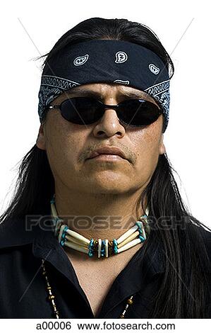 Stock Photograph - Close-up of aNative-American adult man. Fotosearch