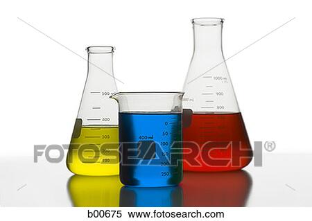 Close-up of beakers with colored liquid View Large Photo Image Stock Photography - Close-up of beakers with colored liquid. Fotosearch