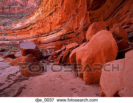 Stock Photo - Close-up of boulders in a canyon. Fotosearch