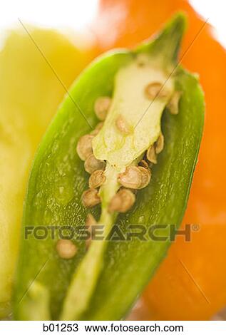 Close-up of chili pepper (cross section) View Large Photo Image Stock Image - Close-up of chili pepper (cross section). Fotosearch