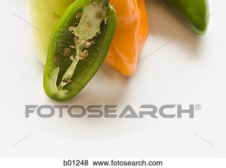 Close-up of chili peppers View Large Photo Image Stock Photo - Close-up of chili peppers. Fotosearch