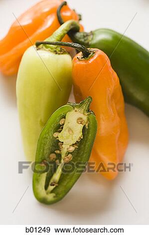 Stock Photo - Close-up of chili peppers. Fotosearch