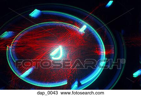 Stock Image - Close-up of circular neon lights. Fotosearch