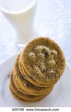 Close-up of stack of cookies on a plate View Large Photo Image Stock Photo - Close-up of stack of cookies on a plate. Fotosearch