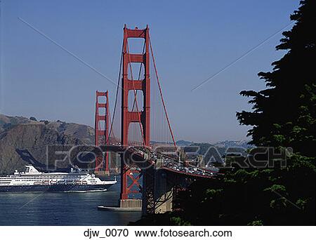 Cruise ship passing under the Golden Gate Bridge, San Francisco, California, USA View Large Photo Image Stock Image - Cruise ship passing under the Golden Gate Bridge, San Francisco, California, USA. Fotosearch
