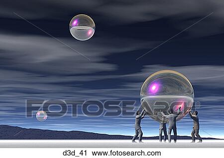 Four men in suits holding up a bubble View Large Photo Image Stock Image - Four men in suits holding up a bubble. Fotosearch