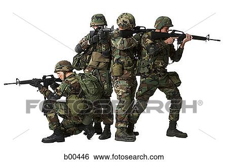 Four soldiers aiming their rifles View Large Photo Image Stock Photograph - Four soldiers aiming their rifles. Fotosearch