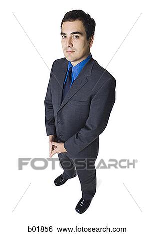 High angle view of a businessman standing View Large Photo Image Stock Photograph - High angle view of a businessman standing. Fotosearch