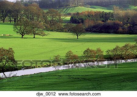 High angle view of a canal running through a meadow View Large Photo Image Stock Image - High angle view of a canal running through a meadow. Fotosearch