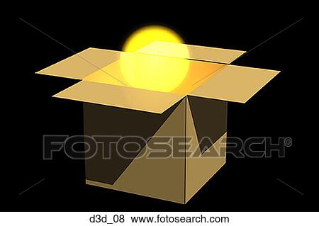High angle view of a glowing sphere in a cardboard box View Large Photo Image Stock Photo - High angle view of a glowing sphere in a cardboard box. Fotosearch