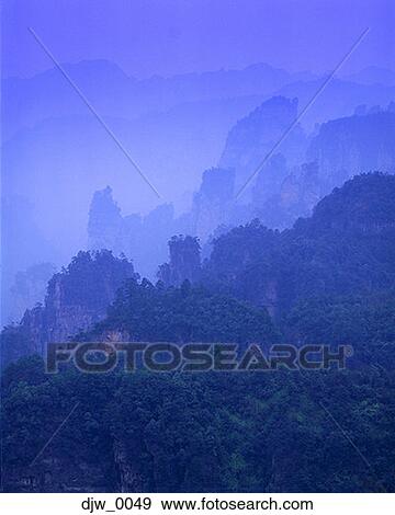 Stock Photo - High angle view of a mountain range. Fotosearch