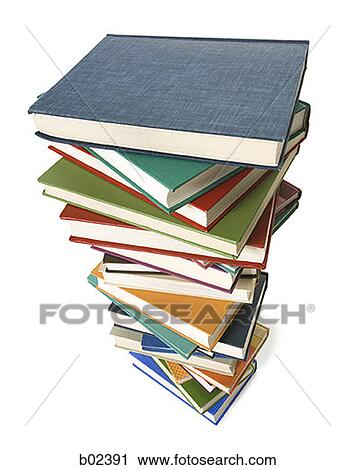 Stock Image - High angle view of a pile of books. Fotosearch