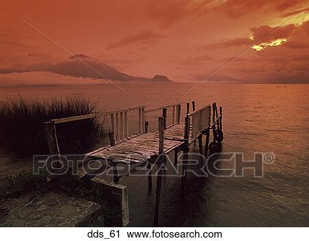 Stock Image - High angle view of a wooden pier. Fotosearch