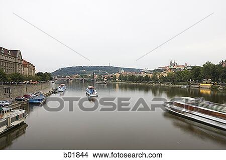 High angle view of boats in a river View Large Photo Image Picture - High angle view of boats in a river. Fotosearch