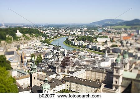 High angle view of buildings in a city View Large Photo Image Stock Photo - High angle view of buildings in a city. Fotosearch