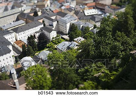 Stock Image - High angle view of buildings. Fotosearch